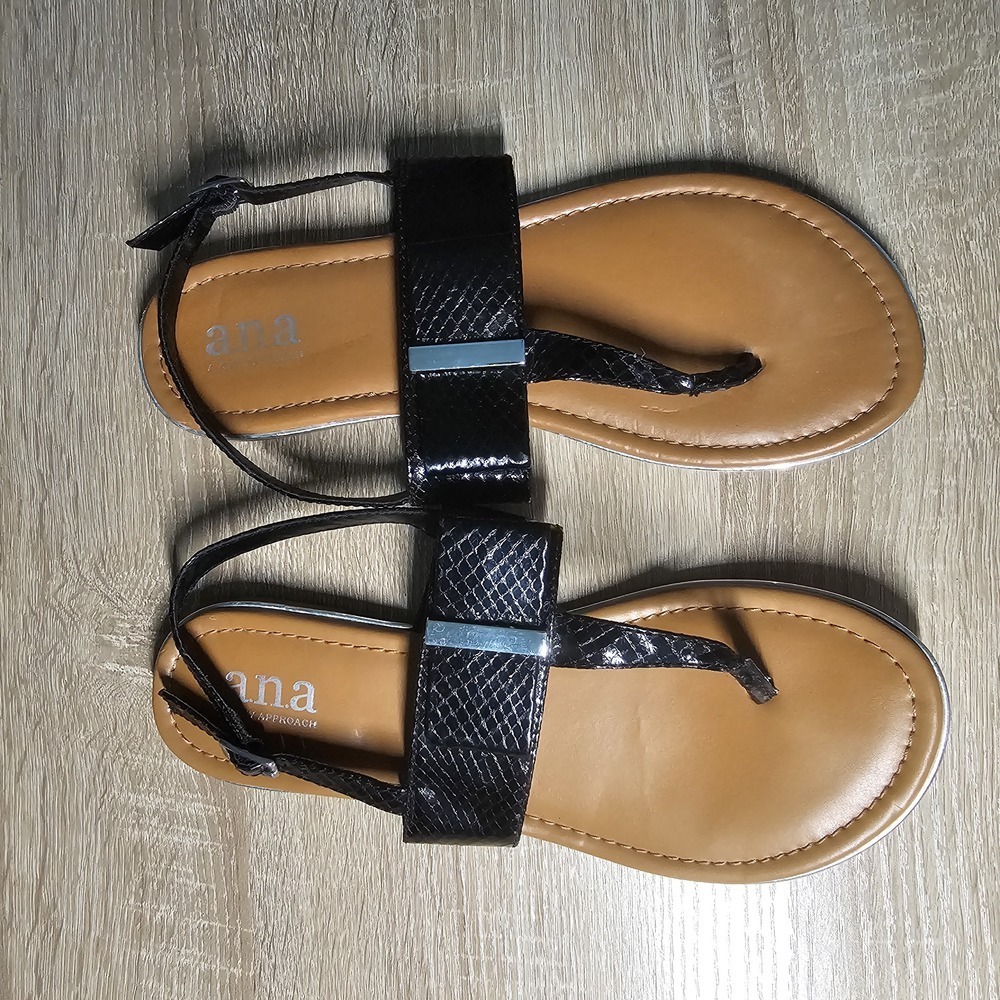 ANNA | BLACK SANDAL BOW SIZE 8
